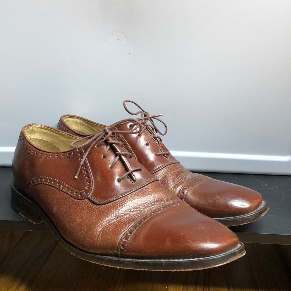 Florsheim Oxford lace up dress shoes brown 9